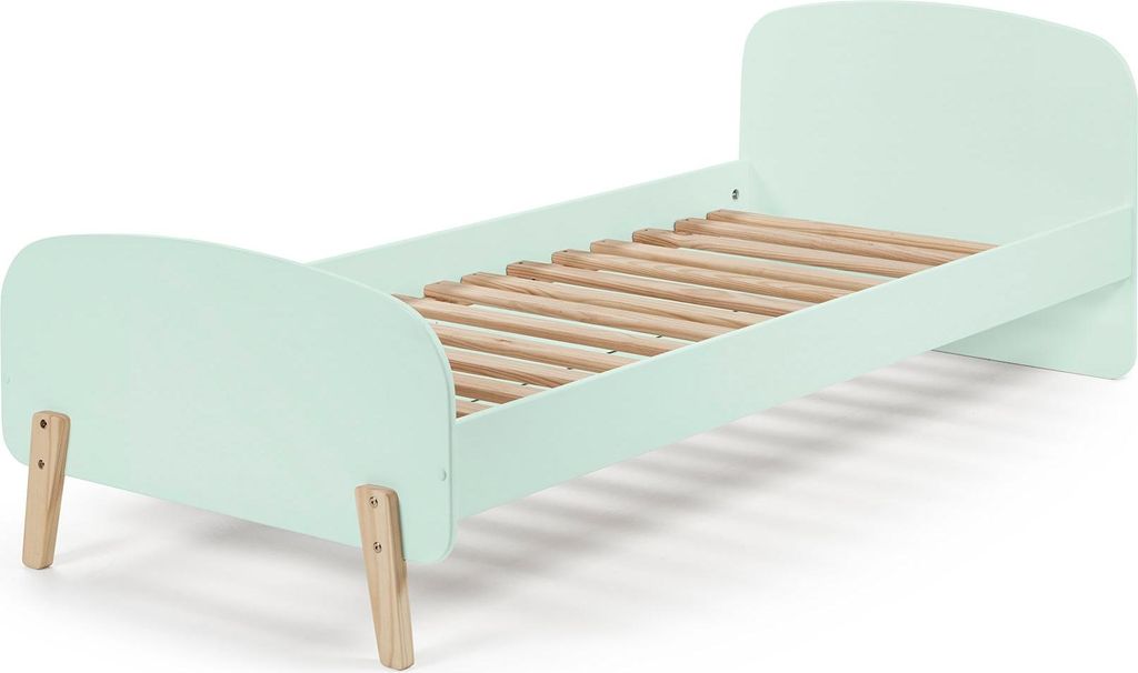 FURNLUX Kids Single Bed Kiddy Green 90x200cm / Hauptfarbe: Grün / Abmessungen: 95 x 206 x 73 cm