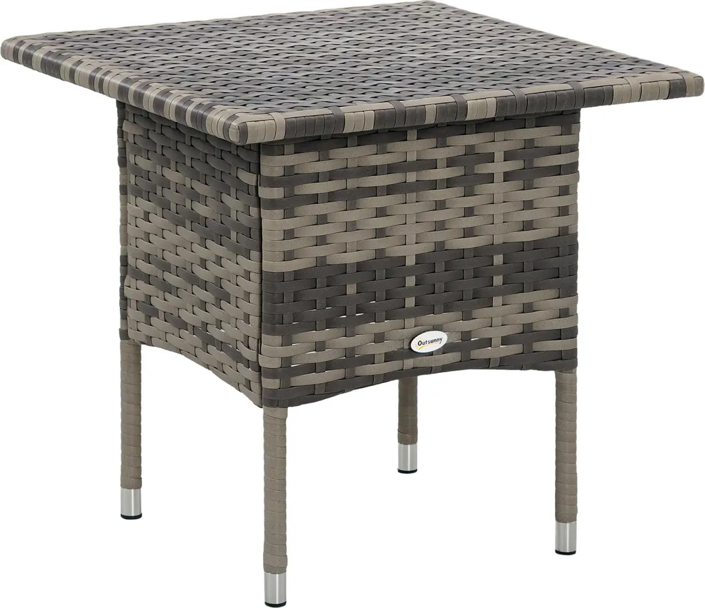Table d'Appoint Jardin Durable en Résine Noire Entretien Facile 50cm