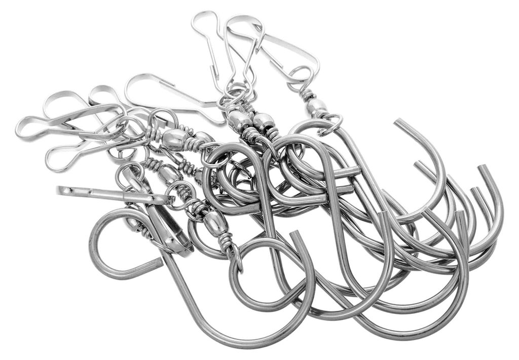 10 Stück drehbare Edelstahlhaken für Windspiele, Blumentöpfe und Vogelfutterhäuser für Haus und Garten