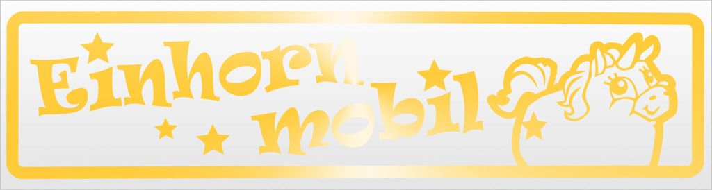 Kiwistar Einhorn Mobil Magnetschild Schild magnetisch - 30cm Gelb - reflektierend - Magnetfolie für Auto PKW Kfz