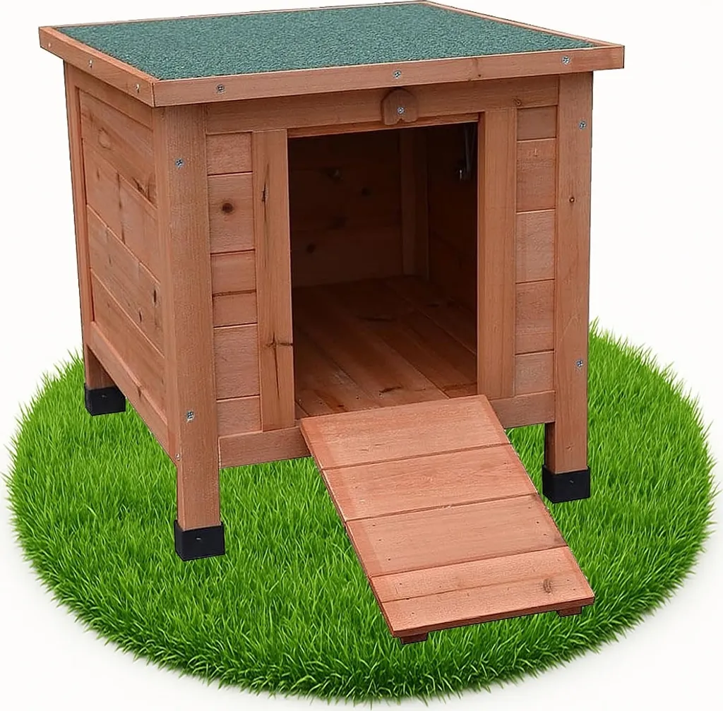 Maison chats extérieur bois résistant intempéries avec toit ouvrant - 8