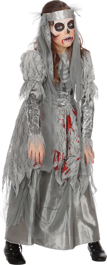 Halloween Bruidsjurk Grijs Meisje Kostuum 128