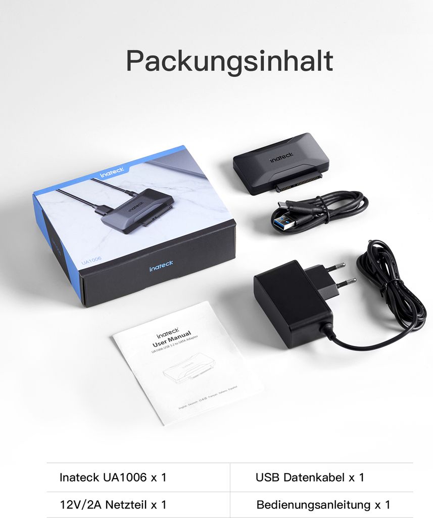 Inateck SATA USB Adapter, USB 3.2 Gen 2 | Kaufland.de