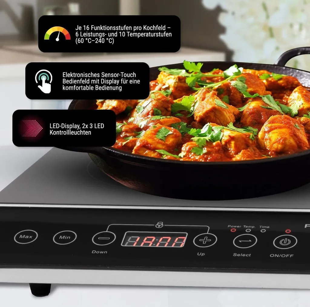 ProfiCook PC-DKI 1067 Plaque Induction Noire Mobile - Puissance 2000W