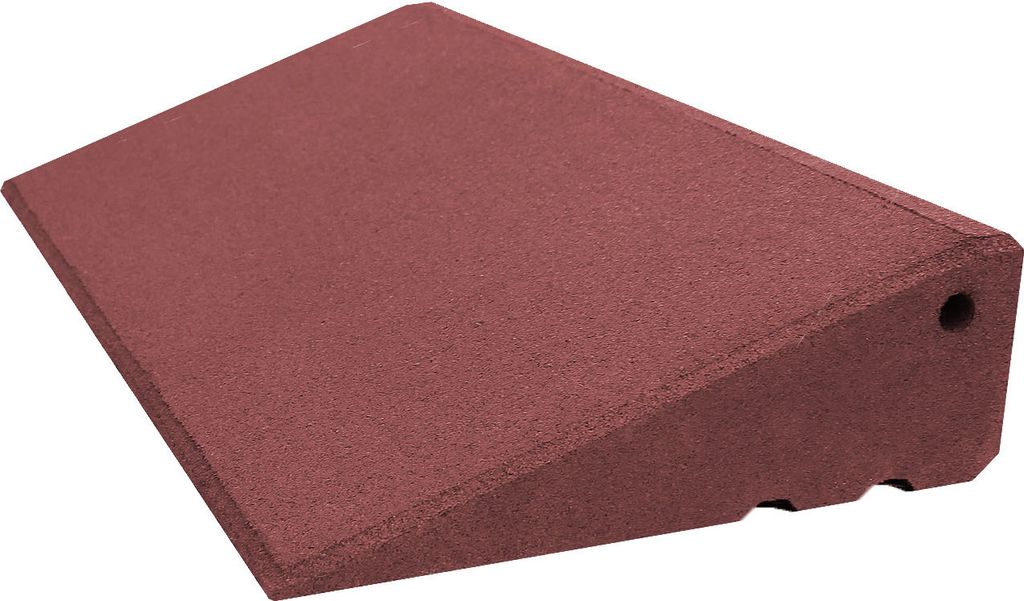 Rampe Pro 95 mm hoch aus Gummigranulat hochverdichtet Bordsteinrampe Türschwellenrampe LxBxH 500 x 280 x 95 mm rot