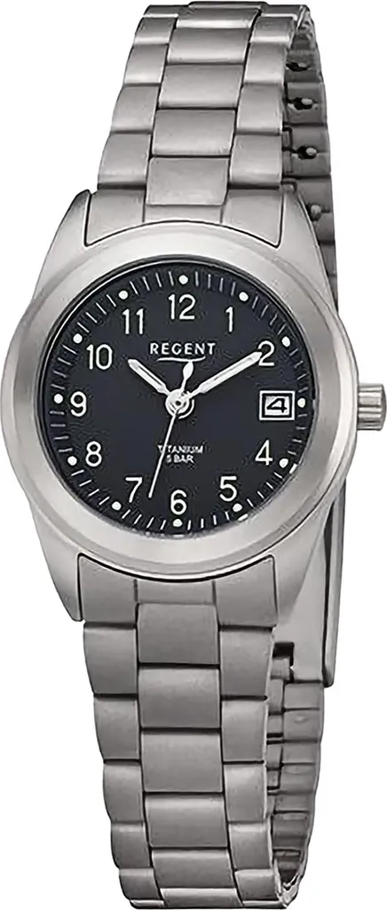 Montre analogique pour femme Regent avec bracelet en métal gris