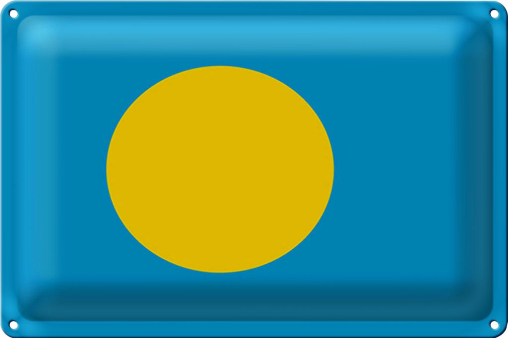 Blechschild Flagge Palau 30x20cm Flag of Palau