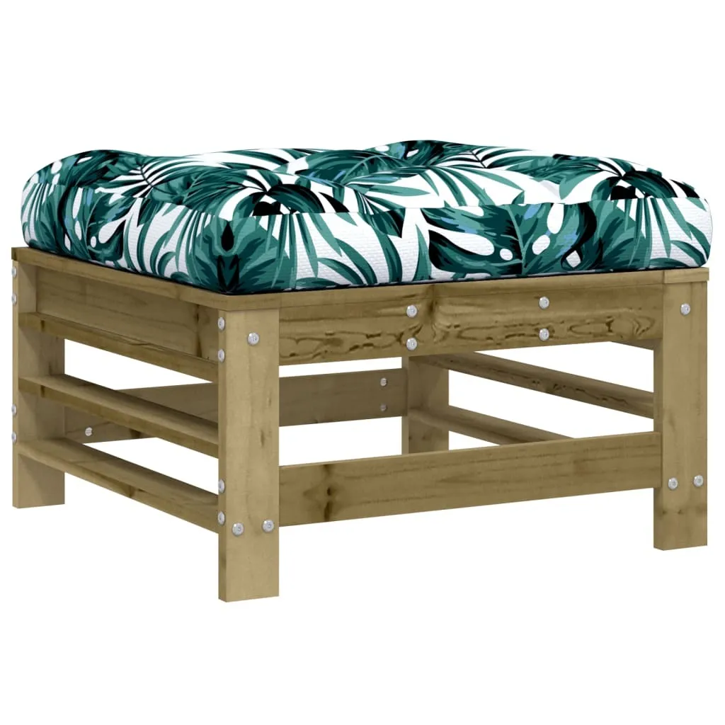 Sgabello Giardino vidaXL Economico in Legno Pino Impregnato + Cuscino