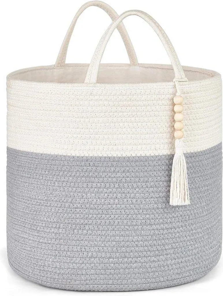 Panier à bois gris 406 cm avec poignées robustes pour bois et couettes