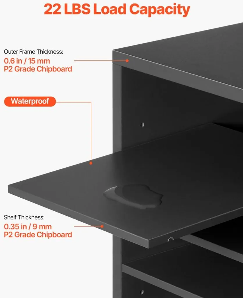 Organiseur littéraire porte-lettres 36 cases en bois gris modulable