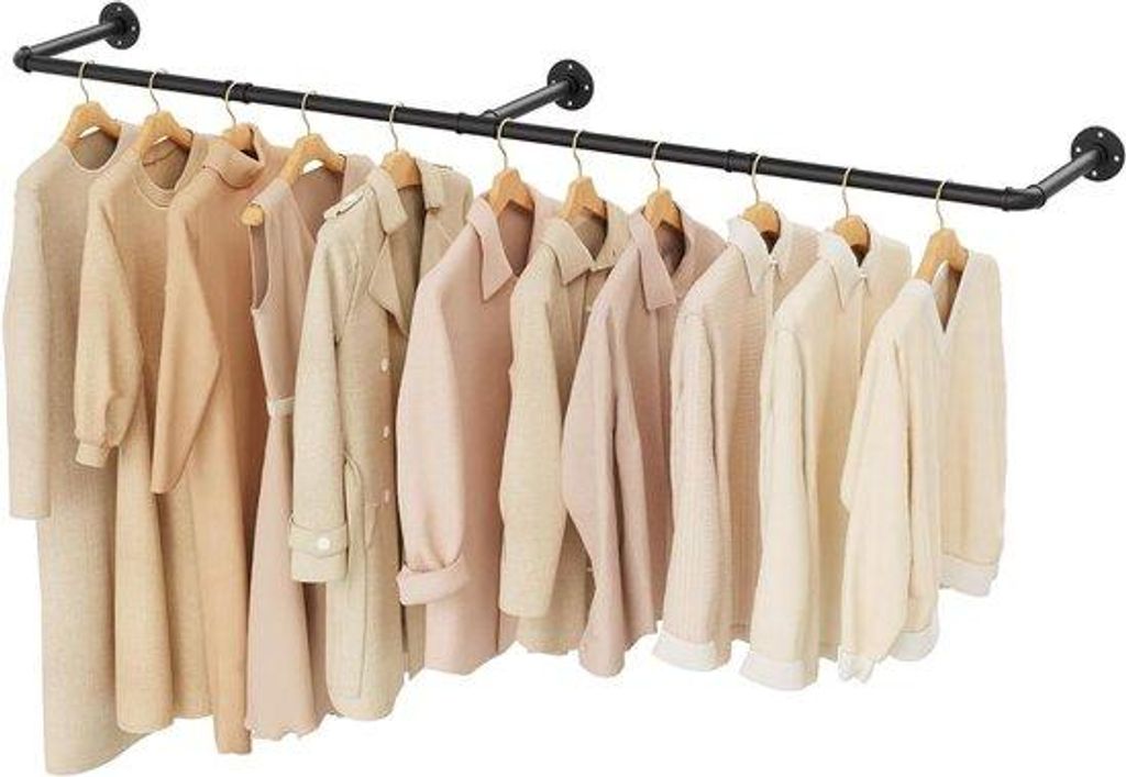 Rustige Wandplank für Kleidung 180 cm - 3-fach - Schwarz