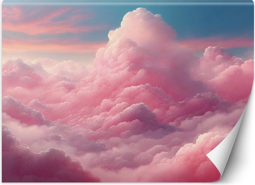 Vlies fototapete Rosa Wolken 100x70 cm Feeby Rosa inkl. Kleber einfache Montage