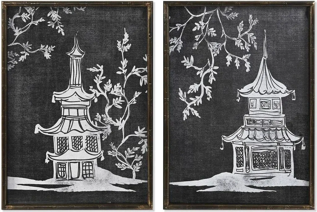 Tableau DKD Home Decor 50x70 cm Style Oriental Chic en Set de 2 Pièces