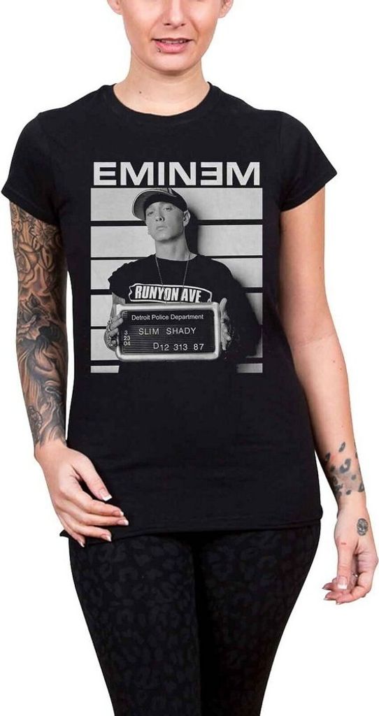 Eminem - "Arrest" T-Shirt für Damen RO1902 (XS) (Schwarz)