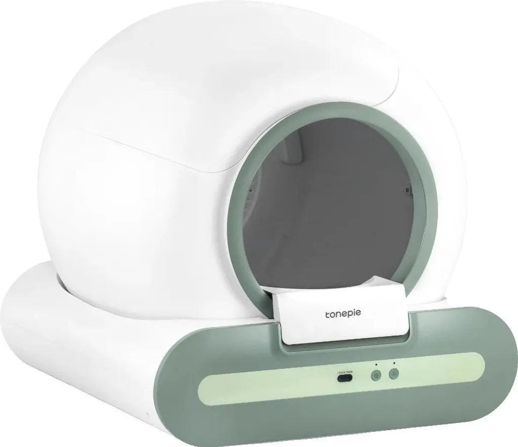 Bac à litière autonettoyant intelligent vert 220V EU pour chat - 65L