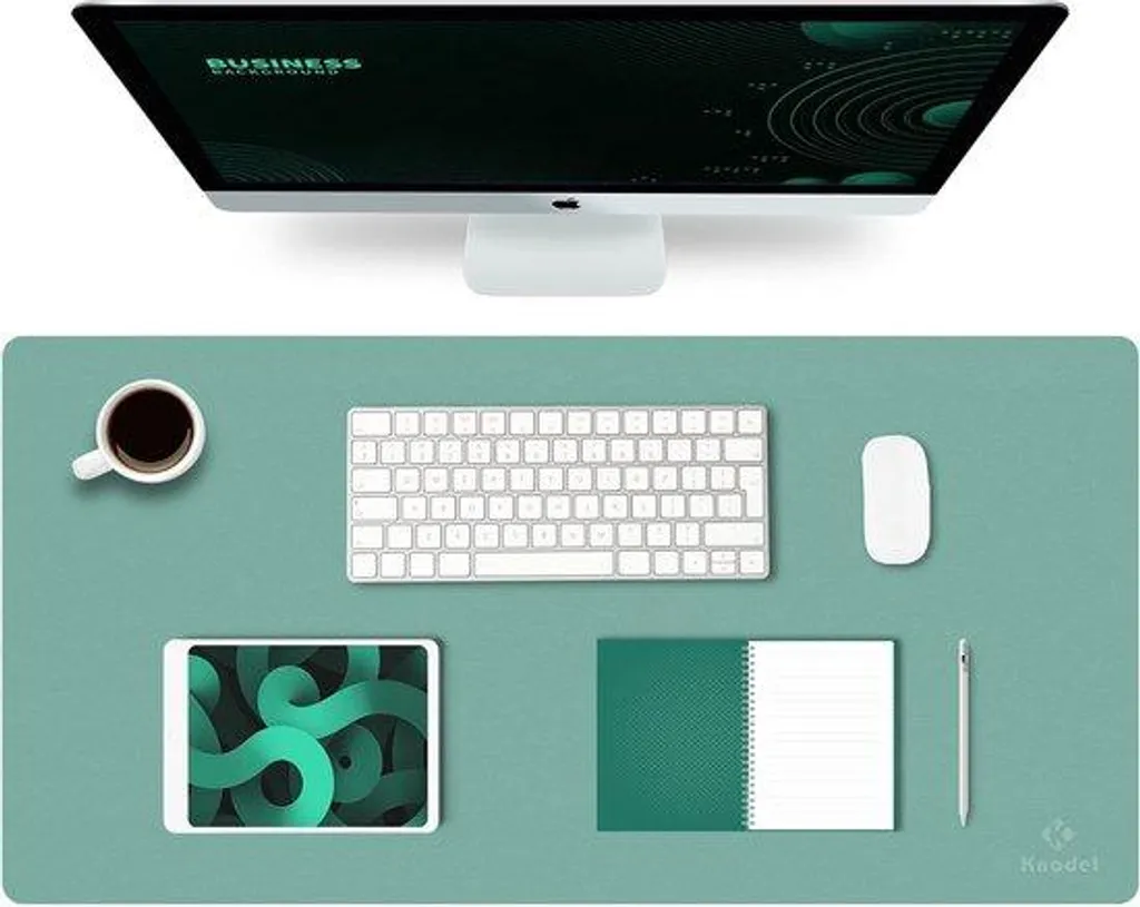 Sous-main de bureau vert en PVC 40x80 cm - Tapis de protection lavable