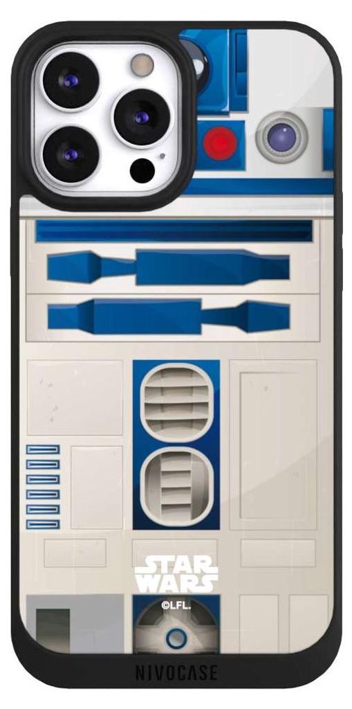 NIVOCASE Handyhülle für Apple iPhone 13 Pro Max Hülle NIVOpure Case Schwarz Fanartikel Star Wars R2D2