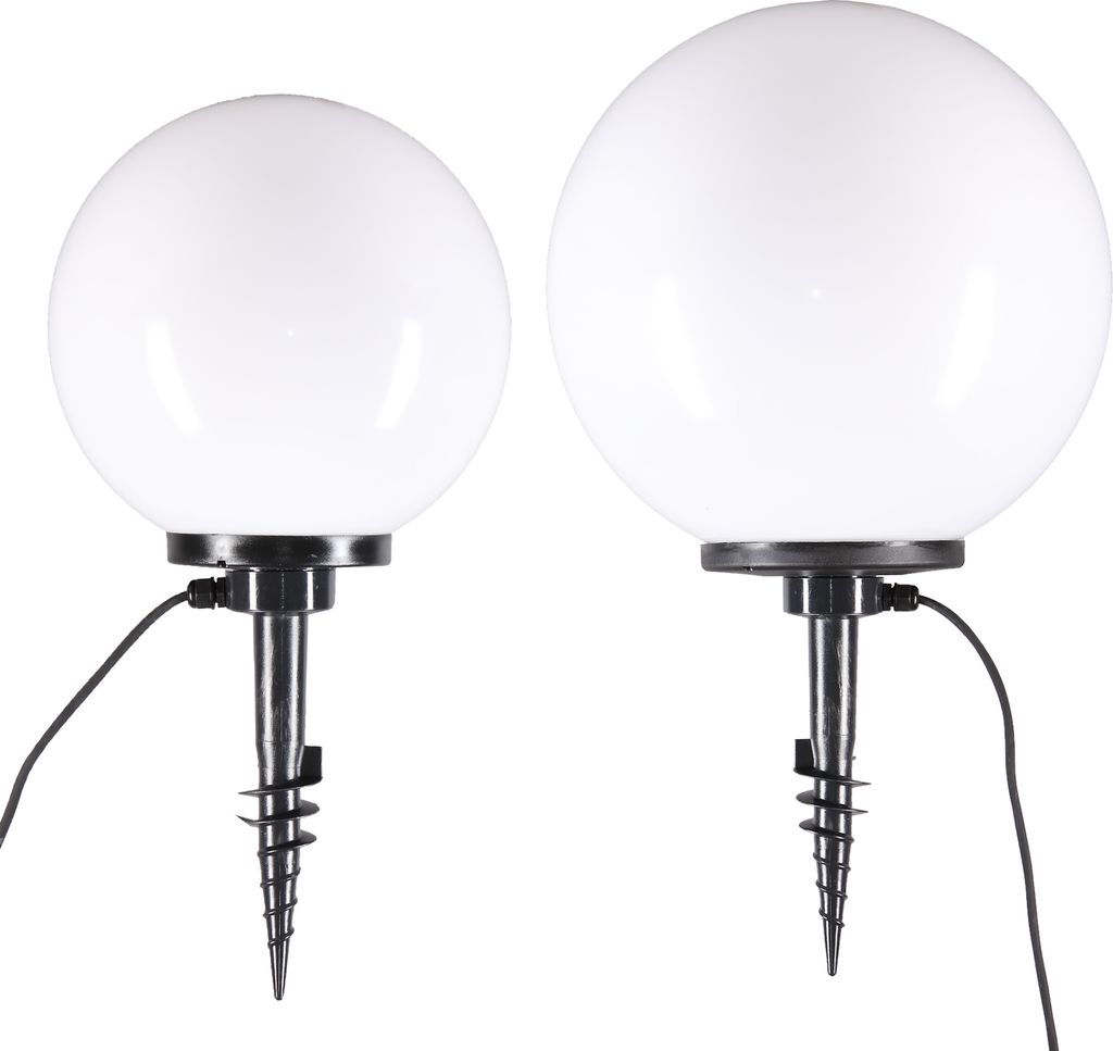 Kugelleuchten Außenleuchte Kugellampe 2er-Set Ø 30/40cm Erdspieß Lampe Garten