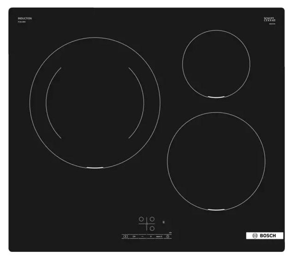 Table de cuisson à induction 60cm 3 feux noir - Bosch - Image du produit 