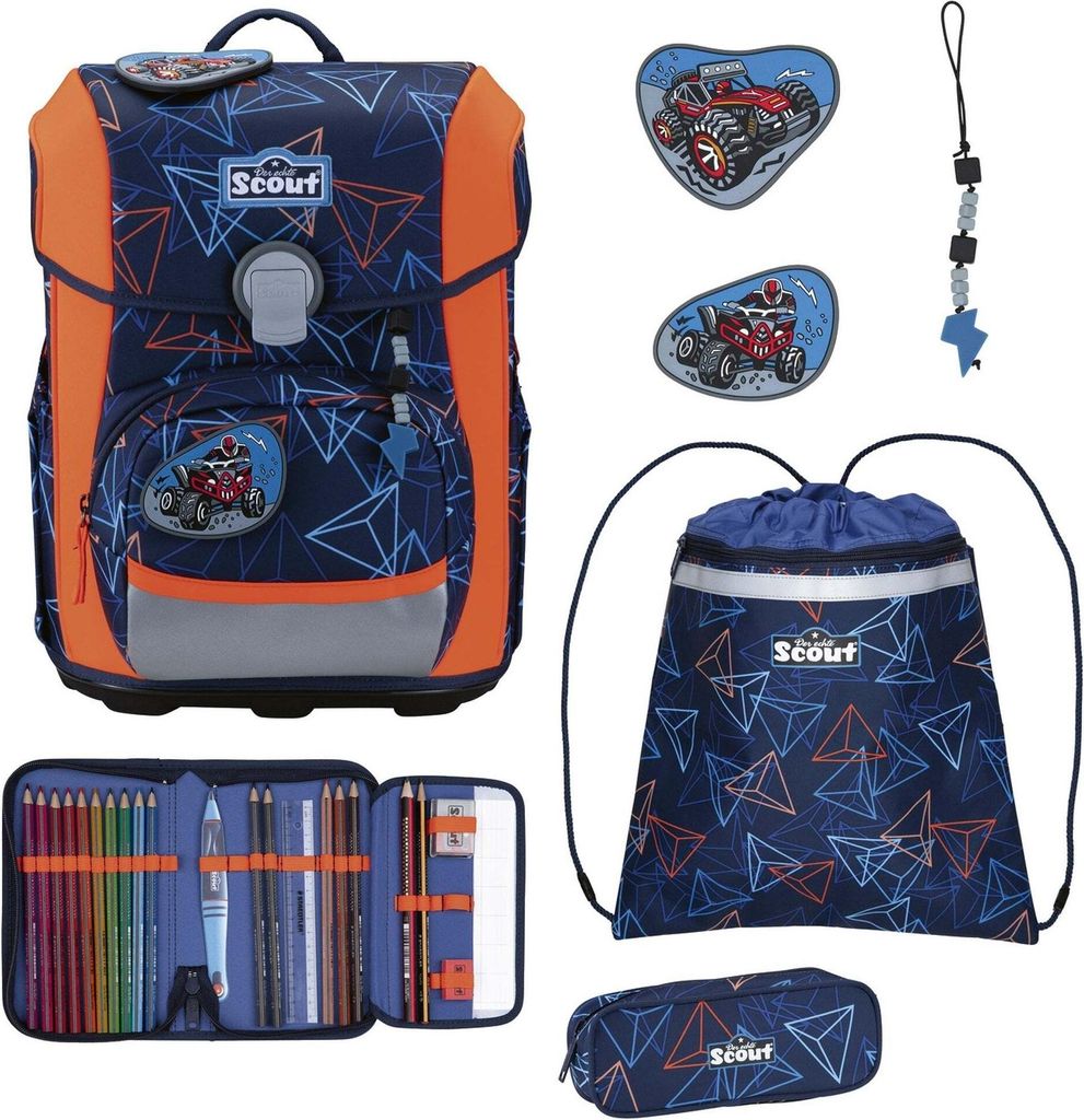 Scout zaino della scuola Basic Neo Set 4 -pezzi Offroad blu Immagine del prodotto 