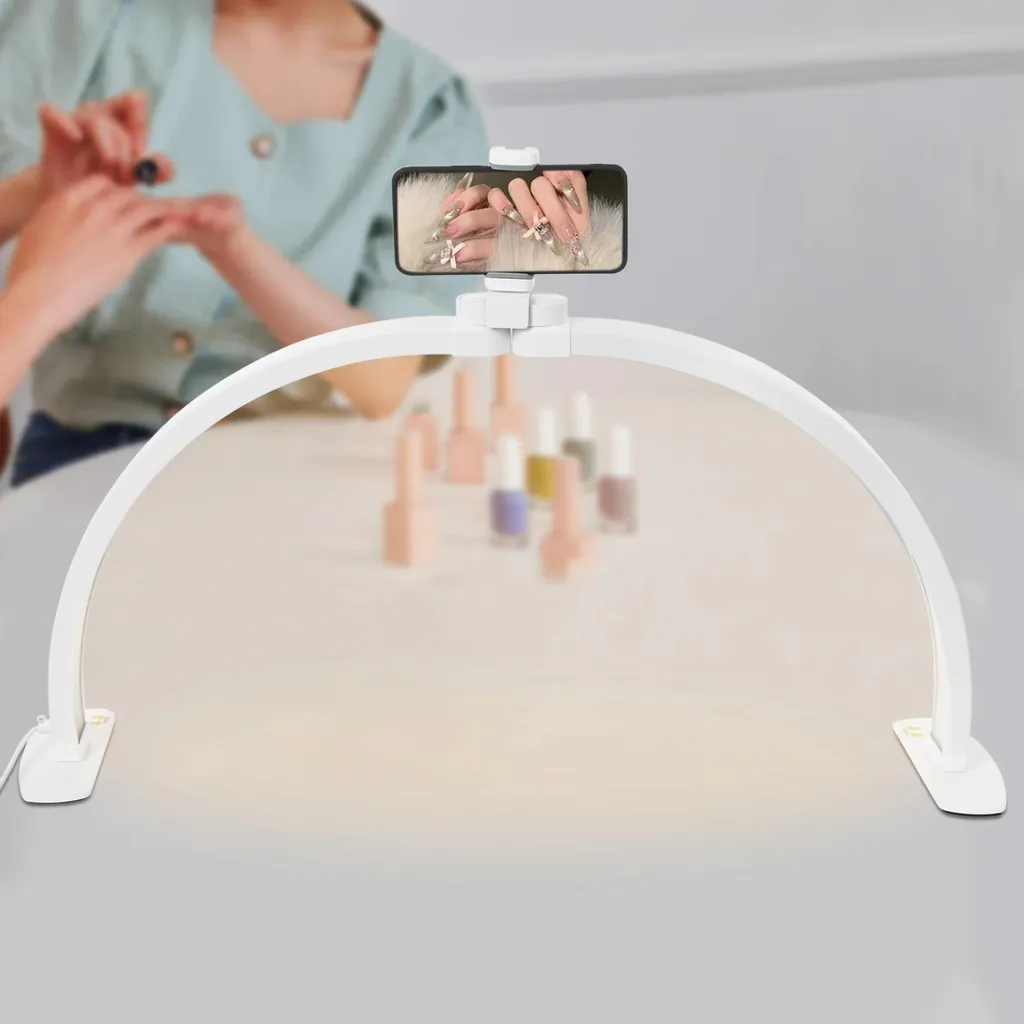 Lampe demi-lune LED sans ombre pour manucure - 38W blanc anti-fatigue