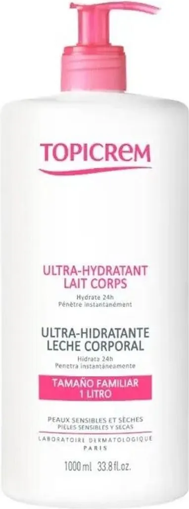 Lait Corps Ultra-Hydratant Topicrem 1000ml Soin Hydratant Familial 24h
