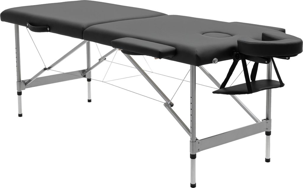HOMCOM Massageliege höhenverstellbarer Massagebett max. 130 kg Belastbar Schwarz