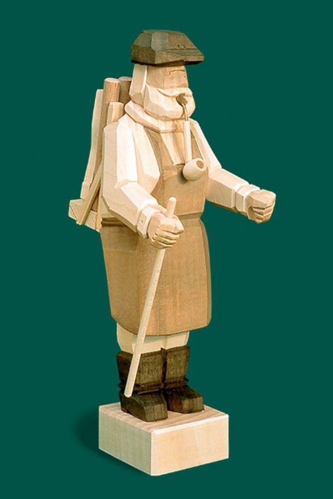 Räucherfigur Holzmacher geschnitzt Höhe 25cm NEU