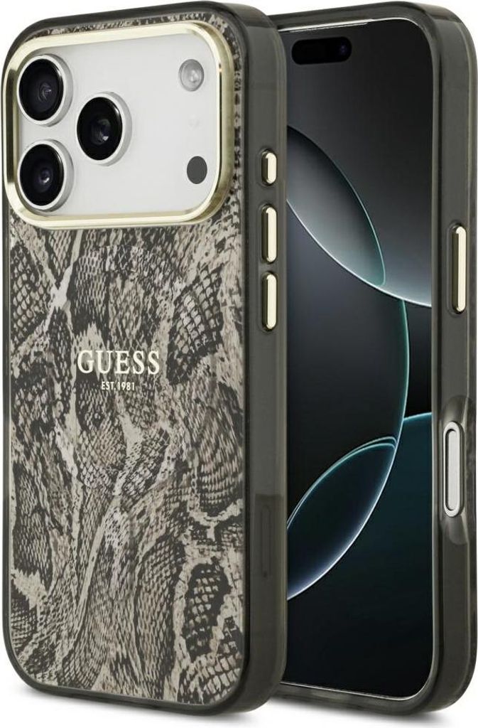 Guess iPhone 17 Pro Max Hülle Python Muster Braun Produktbild 