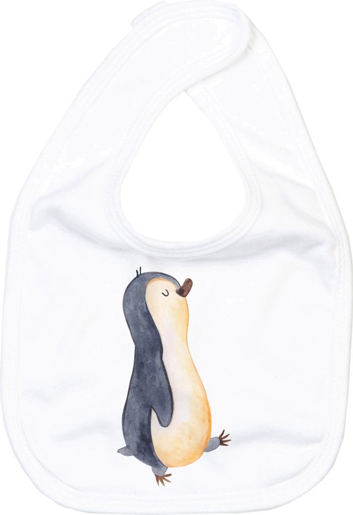 Mr. & Mrs. Panda Organic Babylätzchen Pinguin marschieren - Weiß - Geschenk, Familie, Stolz, Schwester, Lätzchen, Schlabberlatz, Bruder, Baumwol...