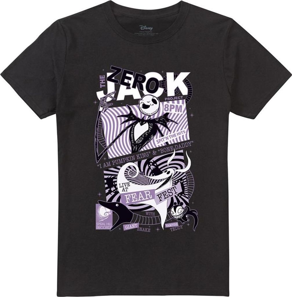 The Nightmare Before Christmas - "Fear Fest" T-Shirt für Herren/Damen Uni TV27208 (S) (Schwarz)