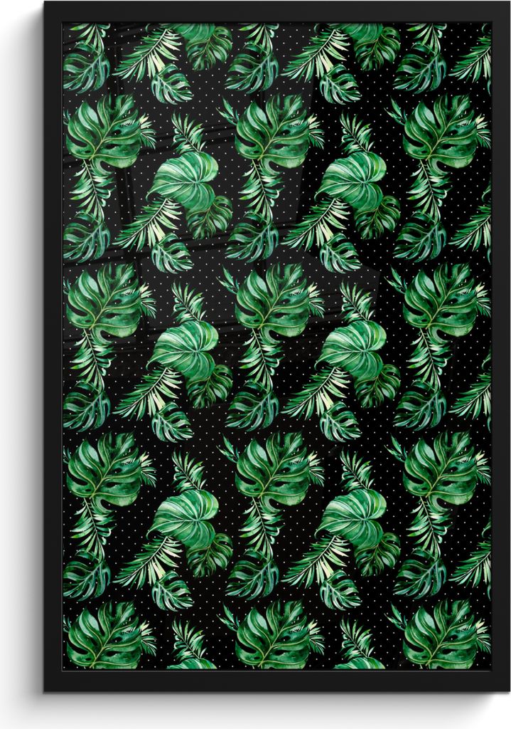 MuchoWow MuchoWow Gerahmtes Poster Weinlese - Pflanzen - Monstera 40x60 cm - Poster mit zchwarzem Bilderrahmen - Papierdruck - Wandbilder