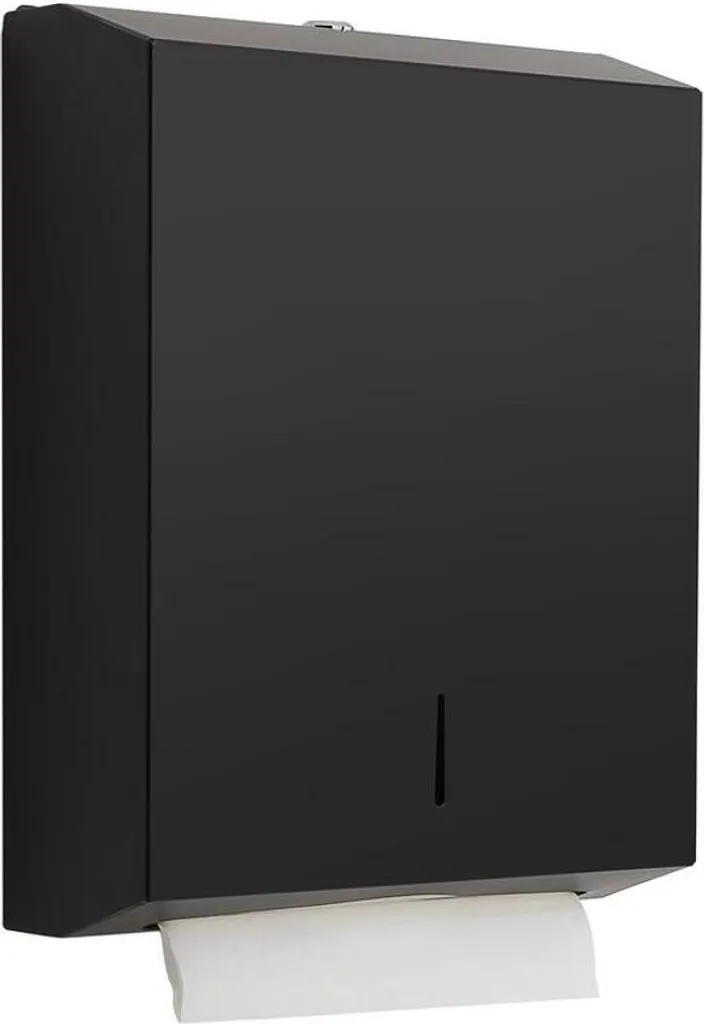 Dispenser Carta Mani Professionale Nero Opaco 282x364x105 mm - Acciaio