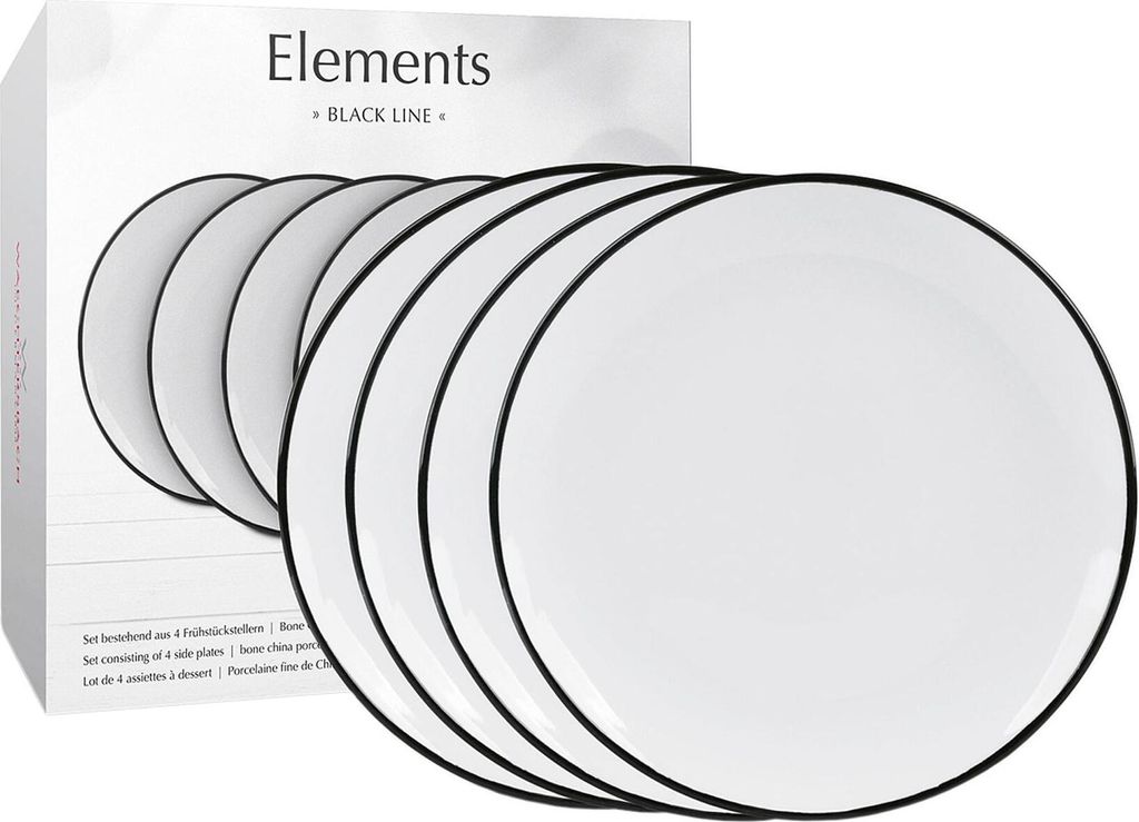 WAECHTERSBACH 4er Teller Ø 19 cm im GK / Elements - Black Produktbild 
