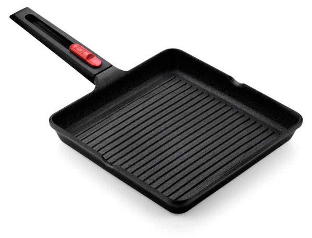 BRA Infinity | Grill mit 28-cm-Streifen, Aluminiumguss, mit Antihaftbeschichtung, Vollinduktion, für alle Küchentypen geeignet