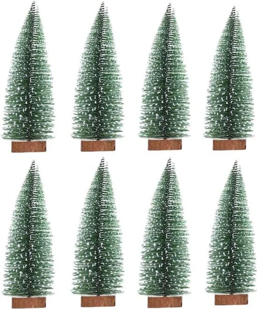 Mini sapin artificiel vert et bois 10 cm - Décoration Noël miniature