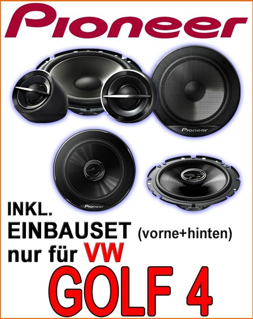 Pioneer Lautsprecher für vorne & hinten - Einbauset passend Produktbild 