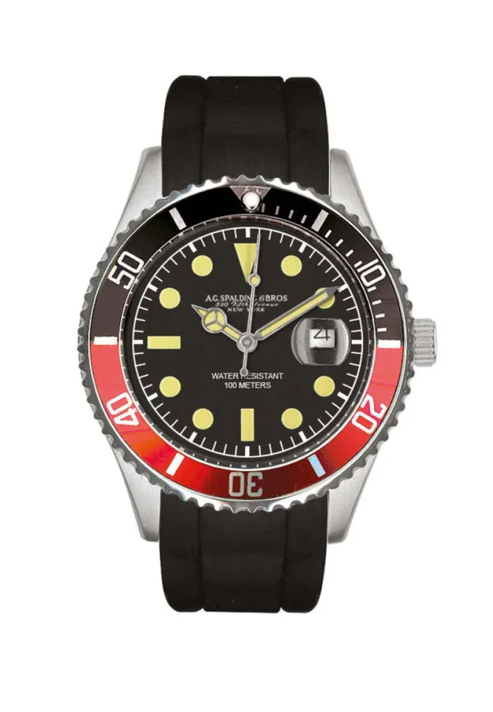 Orologio A.G.Spalding&Bros. Uomo Nero Rosso | Eleganza Vintage Sportiva