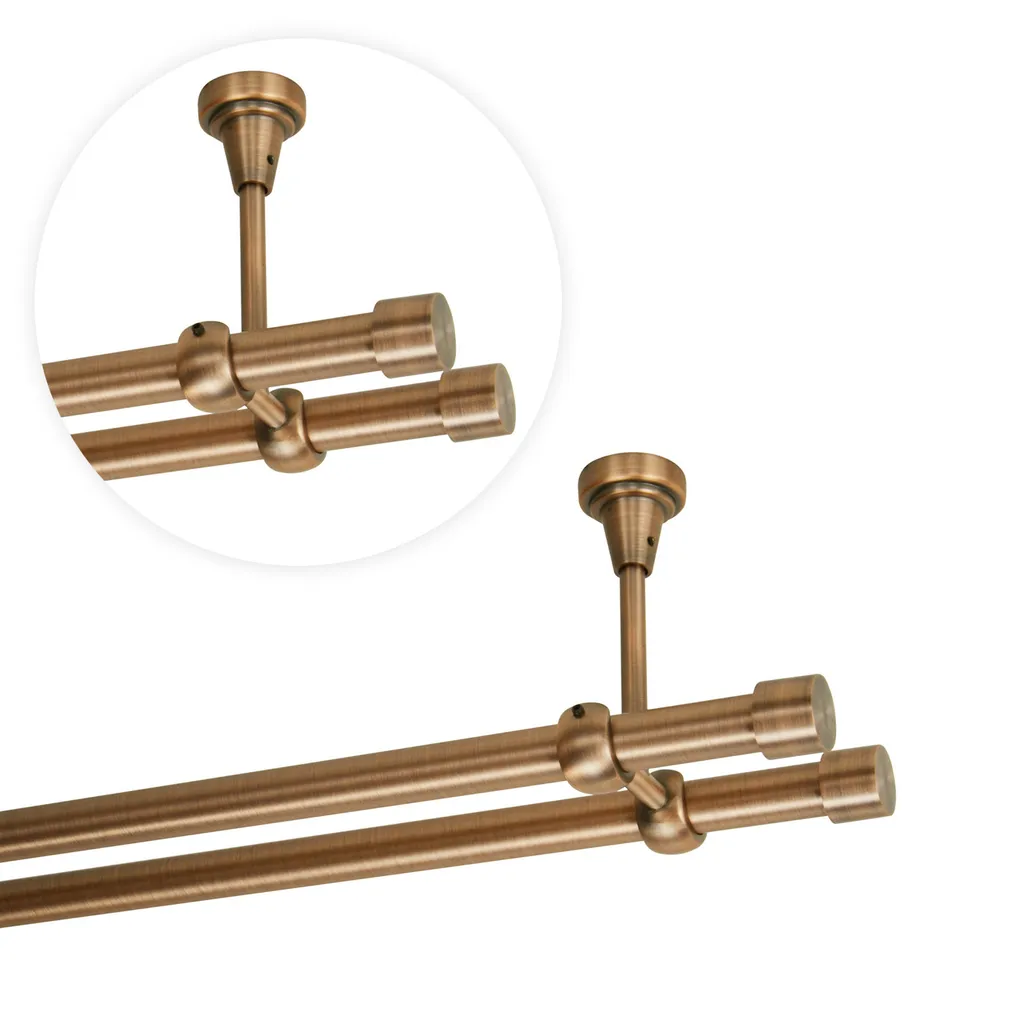 Asta Tenda Doppia Rame 240 cm Soffitto - Design Professionale Interni - 4