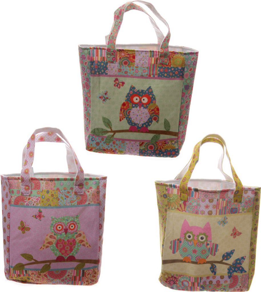 Puckator Einkaufstasche Shopping Bag Shopper Eule - farblich sortiert - Preis pro Stück