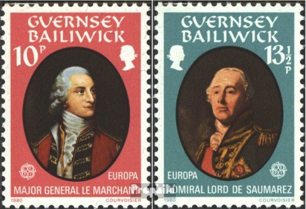 Briefmarken GB - Guernsey 1980 Mi 204-205 (kompl.Ausg.) postfrisch Europa