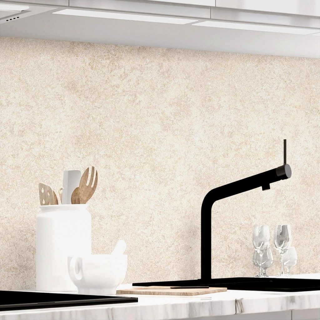 Selbstklebende Küchenrückwand Matt - 0,5 mm verstärkte PET-Folie, zuschneidbar, Spritzschutz 60 x 80 cm