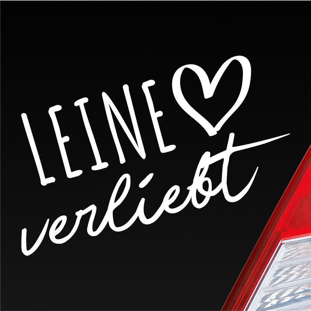 Auto Aufkleber Leine verliebt Herz Fluss Wasser Water Liebe Car 19x10 cm Weiss Matt Sticker Heckscheibenaufkleber