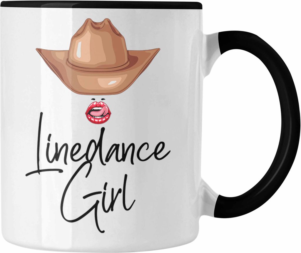 Trendation - Linedance Girl Tasse Geschenk Linedancerin Geschenkidee Frauen (Schwarz)