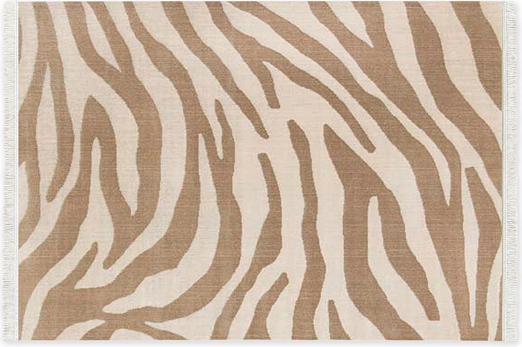 Fransenteppich LUIS, Serie "Mistral", Creme-Braun, 80 x 150 cm