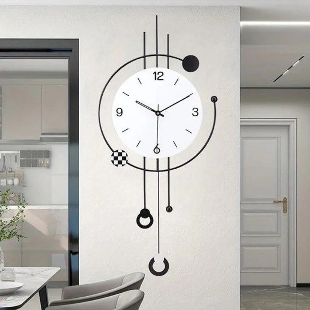 Grande horloge de décoration murale pour cuisine et salon moderne