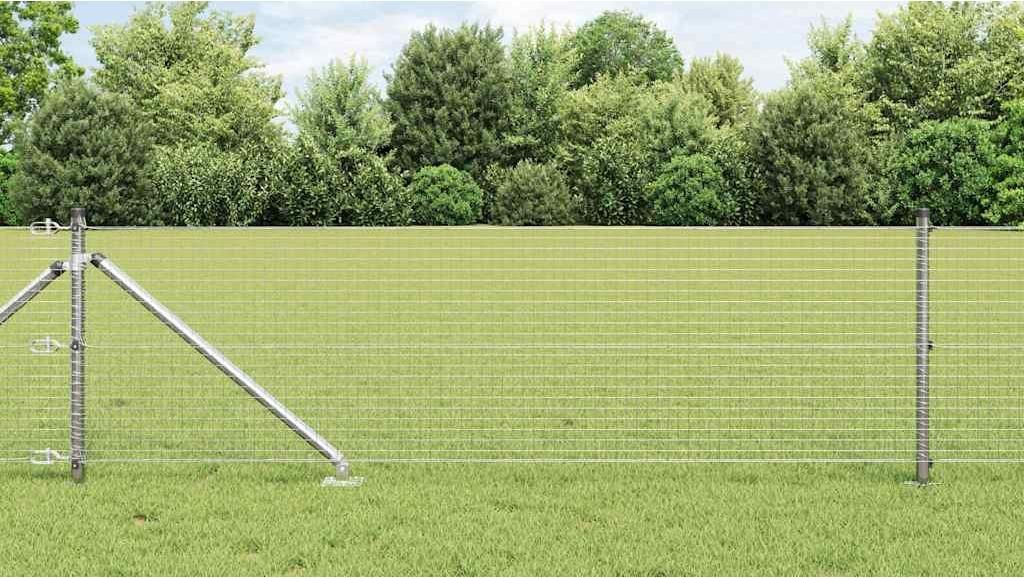 "im Angebot" Zaunpfosten Silber 25x0,4 m (25x25 mm Netz) Stahl - Metallzäune CC12866