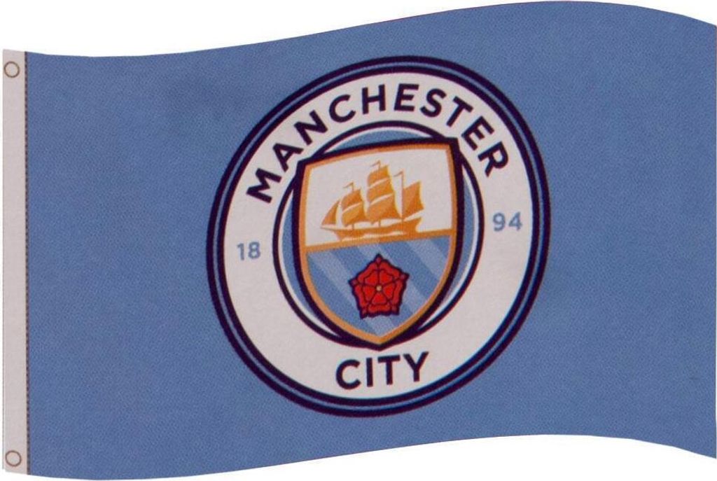 Manchester City FC - Fahne TA4607 (Einheitsgröße) (Himmelblau)