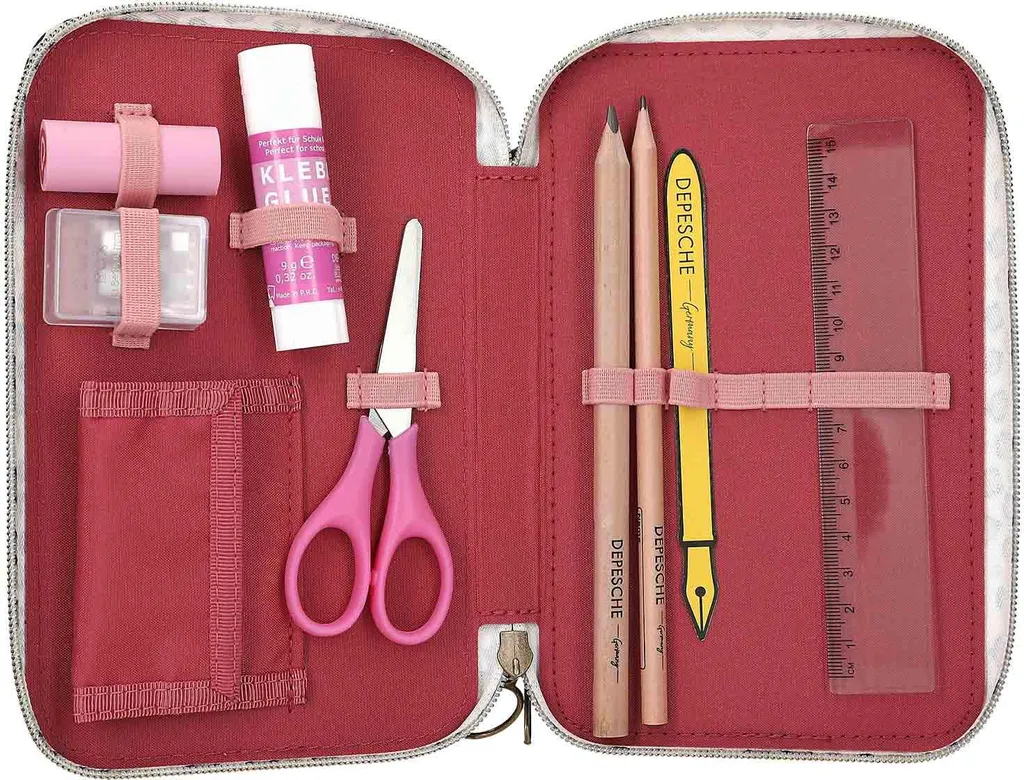 Trousse à crayons TOPModel 3 compartiments grande capacité pour fille - 4