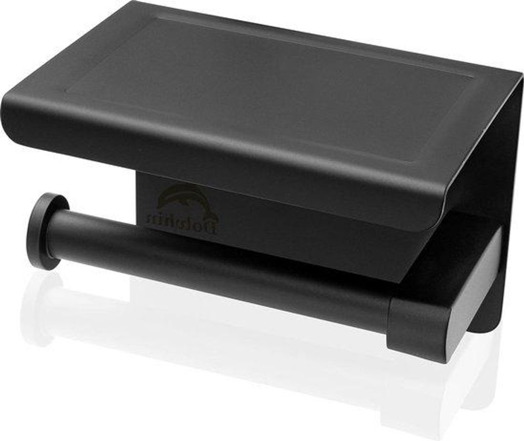 Schwarze Toilettenpapierhalterung Edelstahl selbstklebend